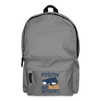 Pinguin Arbeit Beruf faul lustiges Geschenk - Rucksack - Mittelgrau - Vorne