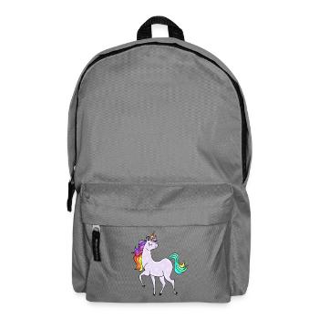 Einhorn mit Sternchen und Regenbogen Farben - Rucksack - Mittelgrau - Vorne