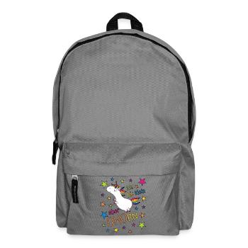 Einhorn Ich bin klein aber ohorn - klein aber oho - Rucksack - Mittelgrau - Vorne