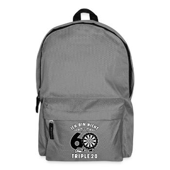 Ich bin nicht 60 ich bin Triple 20 Geburtstag Dart - Rucksack - Mittelgrau - Vorne