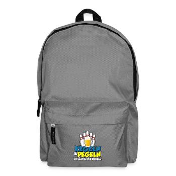 Kegeln & Pegeln - so lauten die Regeln - Rucksack - Mittelgrau - Vorne