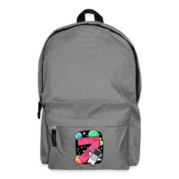 7 birthday boy - 7 years old - I am 7 - Backpack - elephant grey - Front