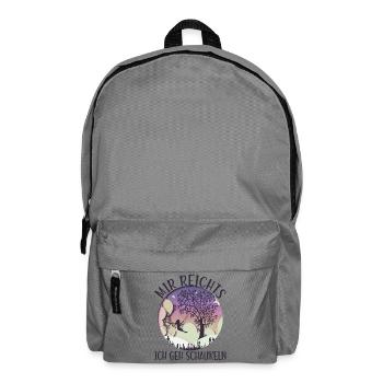 Mädchen auf Schaukel Mir Reichts Ich Geh Schaukeln - Rucksack - Mittelgrau - Vorne