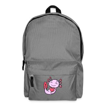Axolotl heart - Backpack - elephant grey - Front