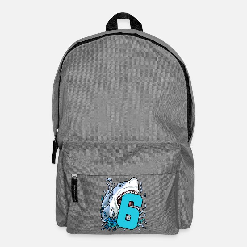6. Geburtstag 6 Hai - Rucksack - Mittelgrau