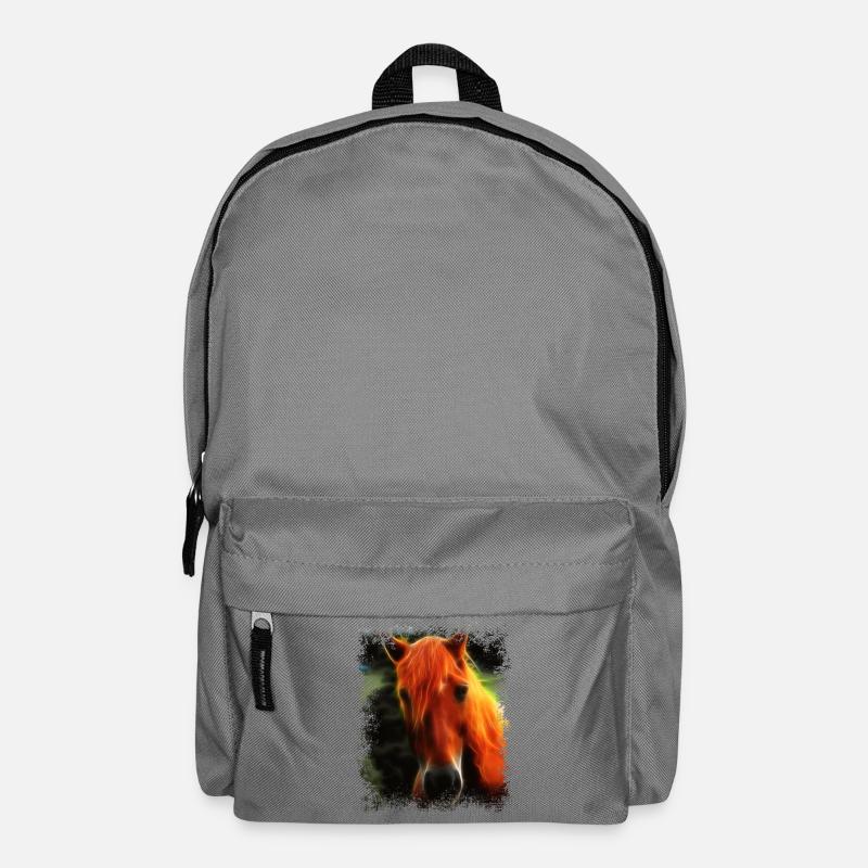 Pferd Wildpferd - Rucksack - Mittelgrau