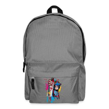 cool street art gorilla sprayer in graffiti style - Backpack - elephant grey - Front