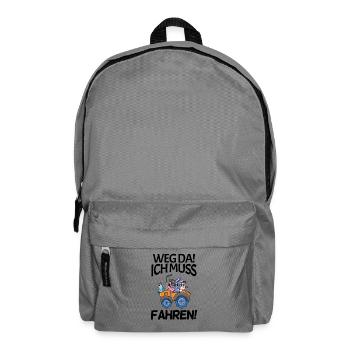 Traktor Trecker Spruch - Rucksack - Mittelgrau - Vorne