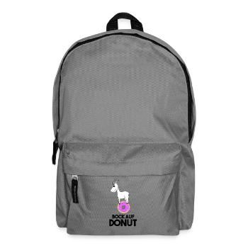 Bock auf Donut - Ziege Ziegenbock - Rucksack - Mittelgrau - Vorne