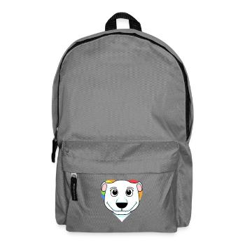 LGBT Tier Eisbär Regenbogen Herz - Rucksack - Mittelgrau - Vorne