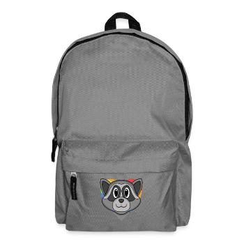 LGBT Tier Waschbär Regenbogen Herz - Rucksack - Mittelgrau - Vorne