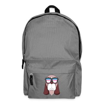 Transgender Basset Hound Hund - Hund mit Brille - Rucksack - Mittelgrau - Vorne