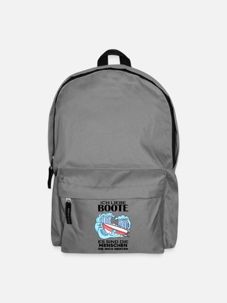 Motorboot Kapitän Bootsführerschein - Rucksack - Mittelgrau