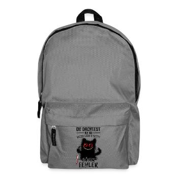 Böser Fehler Grinsekatze Verrückte Katze Messer - Rucksack - Mittelgrau - Vorne