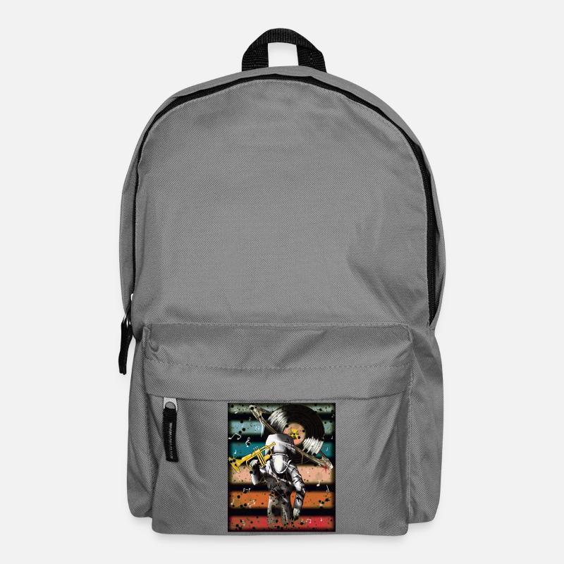 Astronaut Musik Vinyl Kunst - Rucksack - Mittelgrau