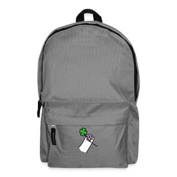 cadeau de pattes de chat à pétales de trèfle à quatre feuilles - Sac à dos - gris éléphant - Devant