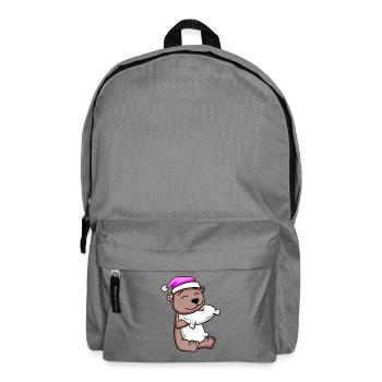 Bear with pillow and sleeping cap - Backpack - elephant grey - Front