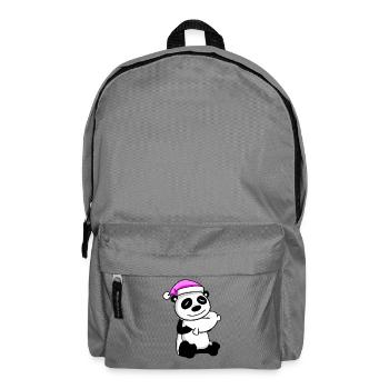 Panda avec oreiller et bonnet de couchage - Sac à dos - gris éléphant - Devant
