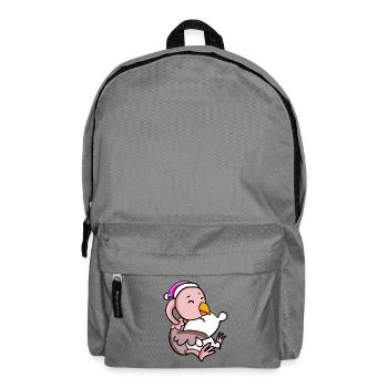 Strauß mit Kissen und Schlafmütze - Rucksack - Mittelgrau - Vorne