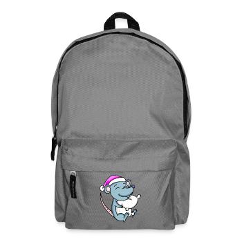 Mouse with pillow and sleeping cap - Backpack - elephant grey - Front