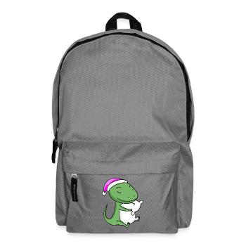 Lizard with pillow and sleeping cap - Backpack - elephant grey - Front