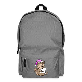 Squirrel with pillow and sleeping cap - Backpack - elephant grey - Front