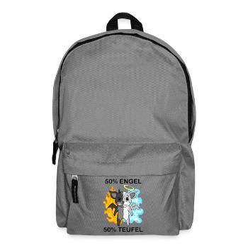 Hund Terrier - Engel und Teufel - Rucksack - Mittelgrau - Vorne