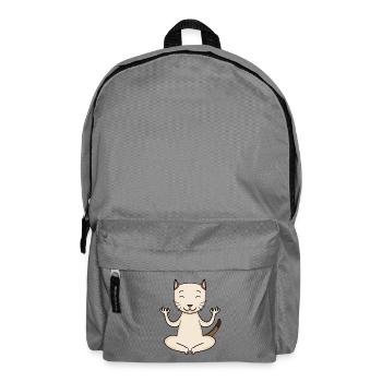 Yoga Cat Cat Owner Shorthaired Domestic Cat - Backpack - elephant grey - Front