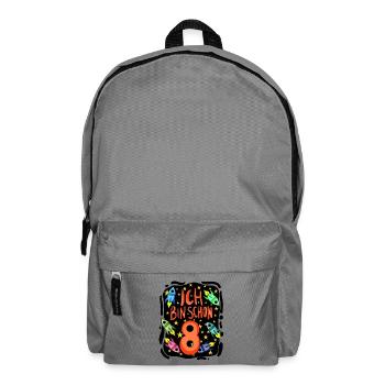 8. Geburtstag 8 Jahre Astronaut Weltall - Rucksack - Mittelgrau - Vorne