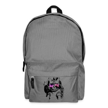 coole Katze DJ Kätzchen mitSonnenbrilleSonnenbrill - Rucksack - Mittelgrau - Vorne