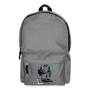 DJ Katze mit Mischpult - Rucksack - Mittelgrau - Vorne