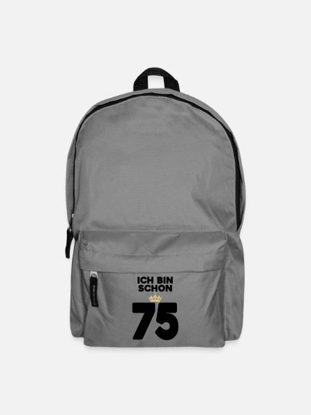 75 Geburtstag - 75 Jahre mit Krone - Rucksack - Mittelgrau
