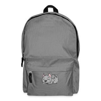 Katze mit Baby Katze - Rucksack - Mittelgrau - Vorne