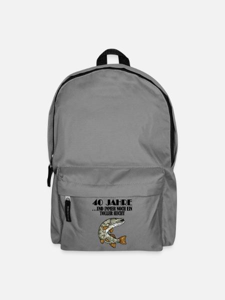 40. Geburtstag Angler Lustiger Spruch - 40 Jahre - Rucksack - Mittelgrau