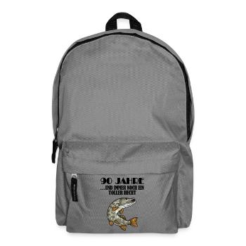 90. Geburtstag Angler Lustiger Spruch - 90 Jahre - Rucksack - Mittelgrau - Vorne