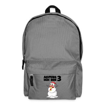 3.Geburtstag 3 Jahre alt Schneemann Geschenk - Rucksack - Mittelgrau - Vorne