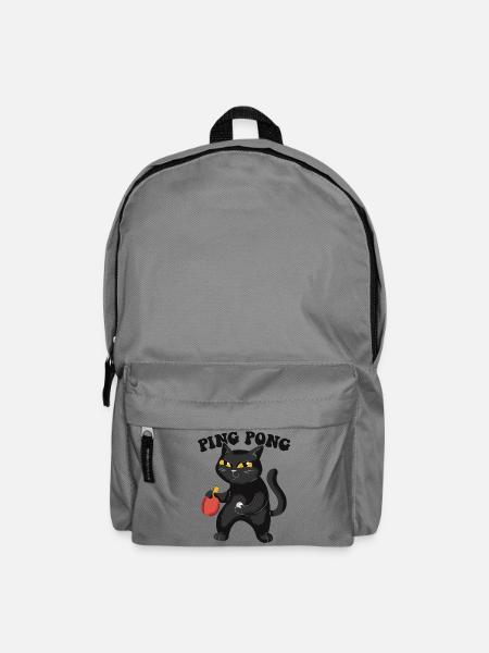 Table Tennis Katze Pingpong Outfit Cat Tischtennis - Rucksack - Mittelgrau