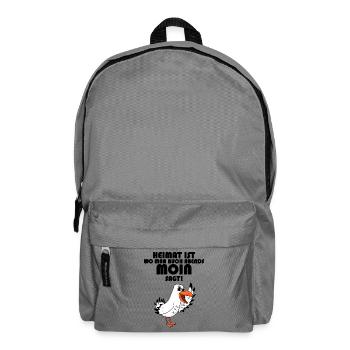 Nordsee Plattdeutsch Spruch Moin Möwe - Rucksack - Mittelgrau - Vorne