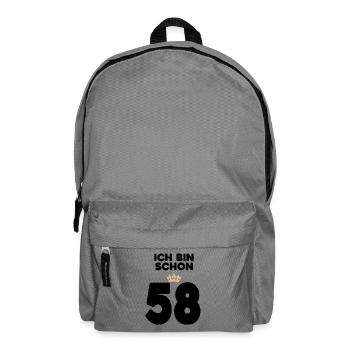 58. Geburtstag Geschenk - 58 Jahre mit Krone - Rucksack - Mittelgrau - Vorne