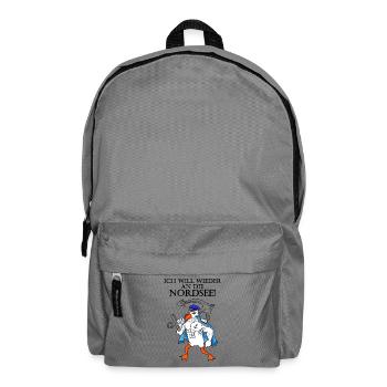 Nordsee Plattdeutsch Spruch Moin Möwe Anker - Rucksack - Mittelgrau - Vorne