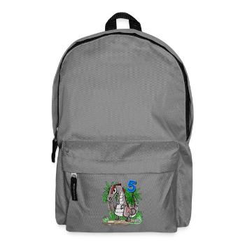 5 Jahre alt - 5. Geburtstag mit Tier Motiv - Rucksack - Mittelgrau - Vorne