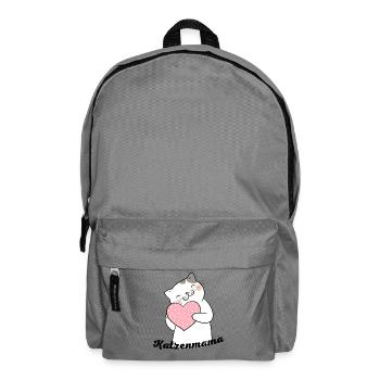 Katzenliebe Pinkes Herz Kuschelbild - Rucksack - Mittelgrau - Vorne