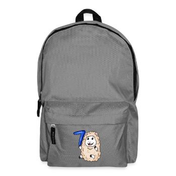 7 ans - 7ème anniversaire avec motif animal - mouton - Sac à dos - gris éléphant - Devant
