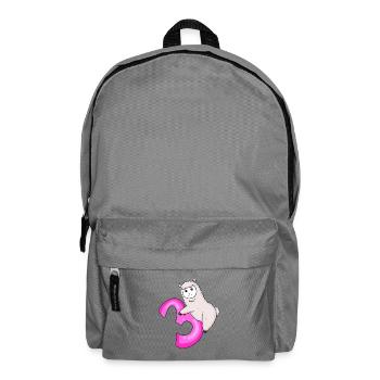 3 ans - 3ème anniversaire avec motif animal - mouton - Sac à dos - gris éléphant - Devant