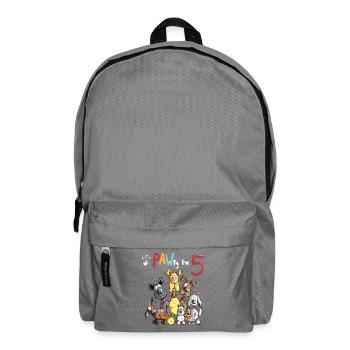 5 Birthday Pawty Five Dog Birthday Motif - Backpack - elephant grey - Front