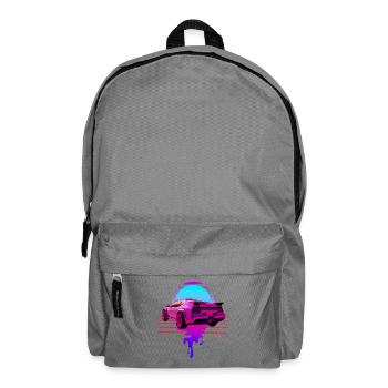 Retro Wave Sport Car Sunset - Backpack - elephant grey - Front