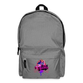 Retro Wave Sports Car Vaporwave Sunset - Backpack - elephant grey - Front