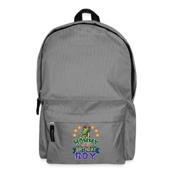 Maman du garçon d’anniversaire Dinosaure Dino T-Rex - Sac à dos - gris éléphant - Devant