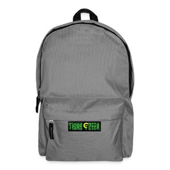 Think Green Leaf Pattern Logo - Backpack - elephant grey - Front