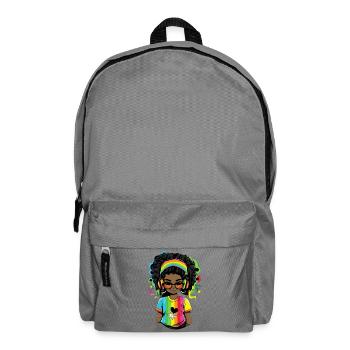 Bright reggae sweater with rainbow design - Backpack - elephant grey - Front